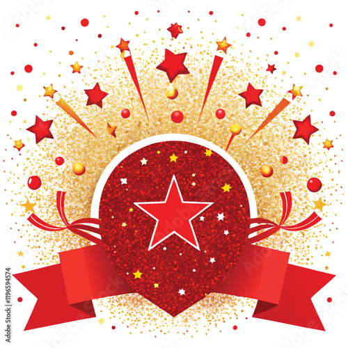Glittering red and Gold background for an oceanic theme.