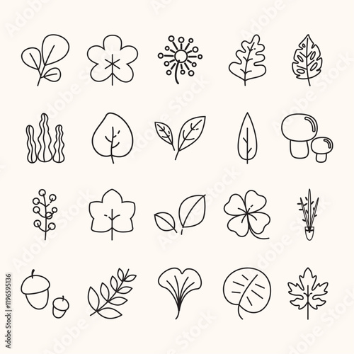 Autumn Flora Simple Pack Outline Style
