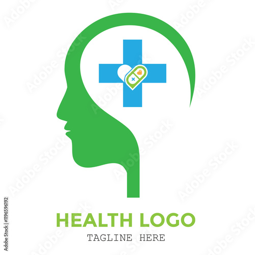 Green and healthy medical Center Logo herb medicine symbol modern design