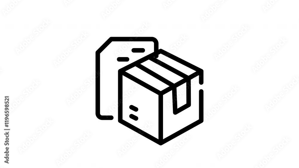 icon line motion graphic file packaging icon line motion graphic file packaging