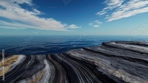 Ocean view from a rocky cliff