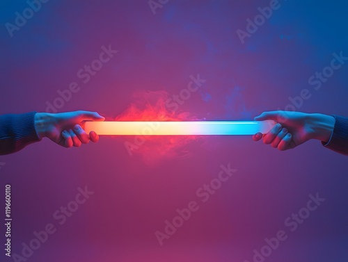 Glowing Baton Symbolizing Transfer of Leadership Skills Through Education