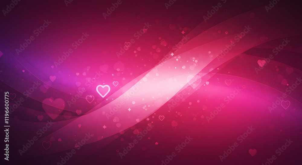 Fototapeta premium Romantic Pink Abstract Background Hearts Waves Love Valentines