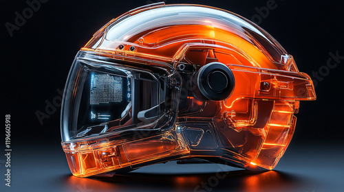 a helmet with a light on it photo