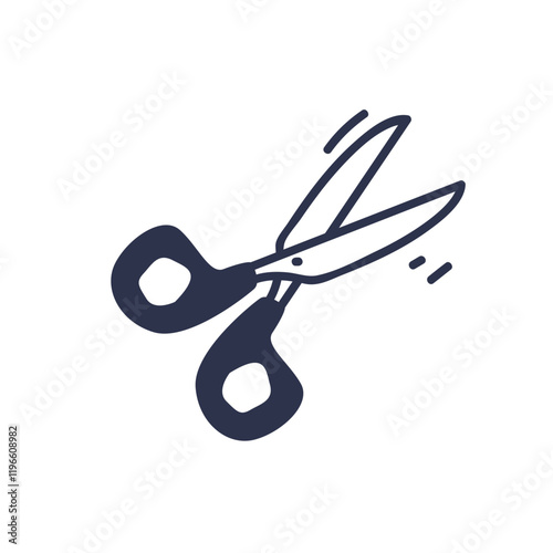 Illustration of scissors symbolizing cutting or editing.