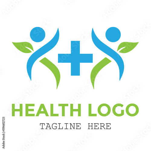Green nature human modern minimalist medical logo design