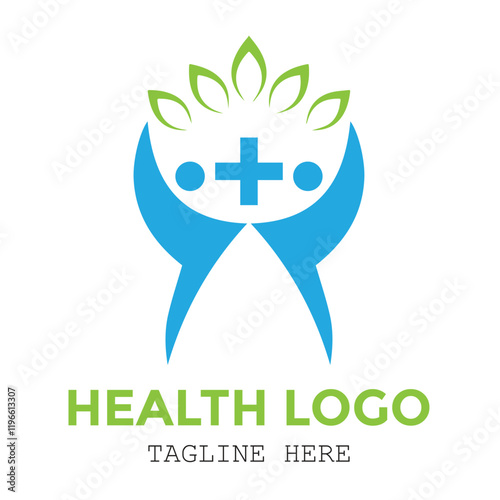 Health protection plus medical minimalist modern logo design