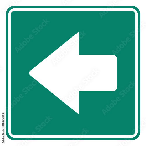 Pfeil nach links auf grünem Schild