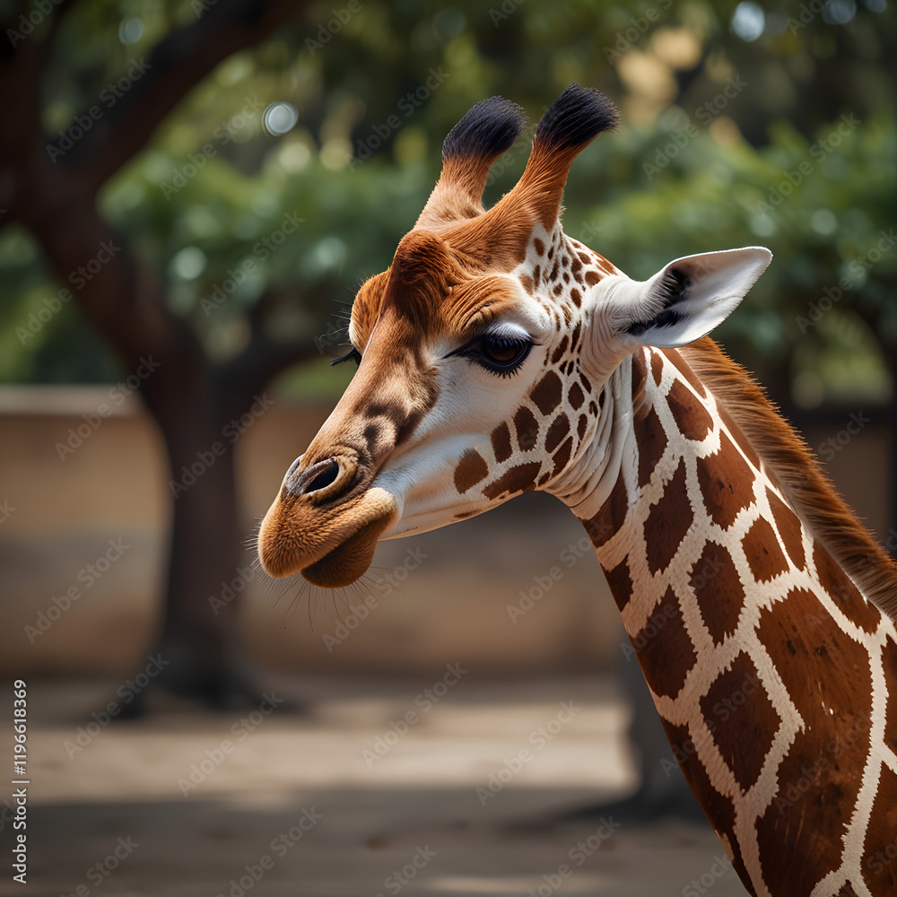 portrait of a giraffe , giraffe in the zoo portrait of a giraffe , giraffe in the zoo