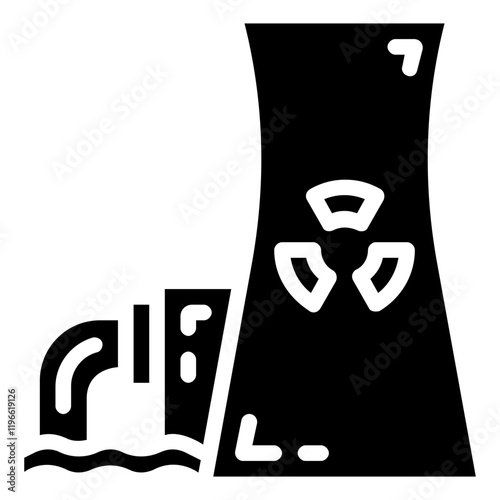 nuclear sewage vector glyph icon