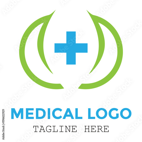 Hospital medical medicines health care with stylish colorful logo design