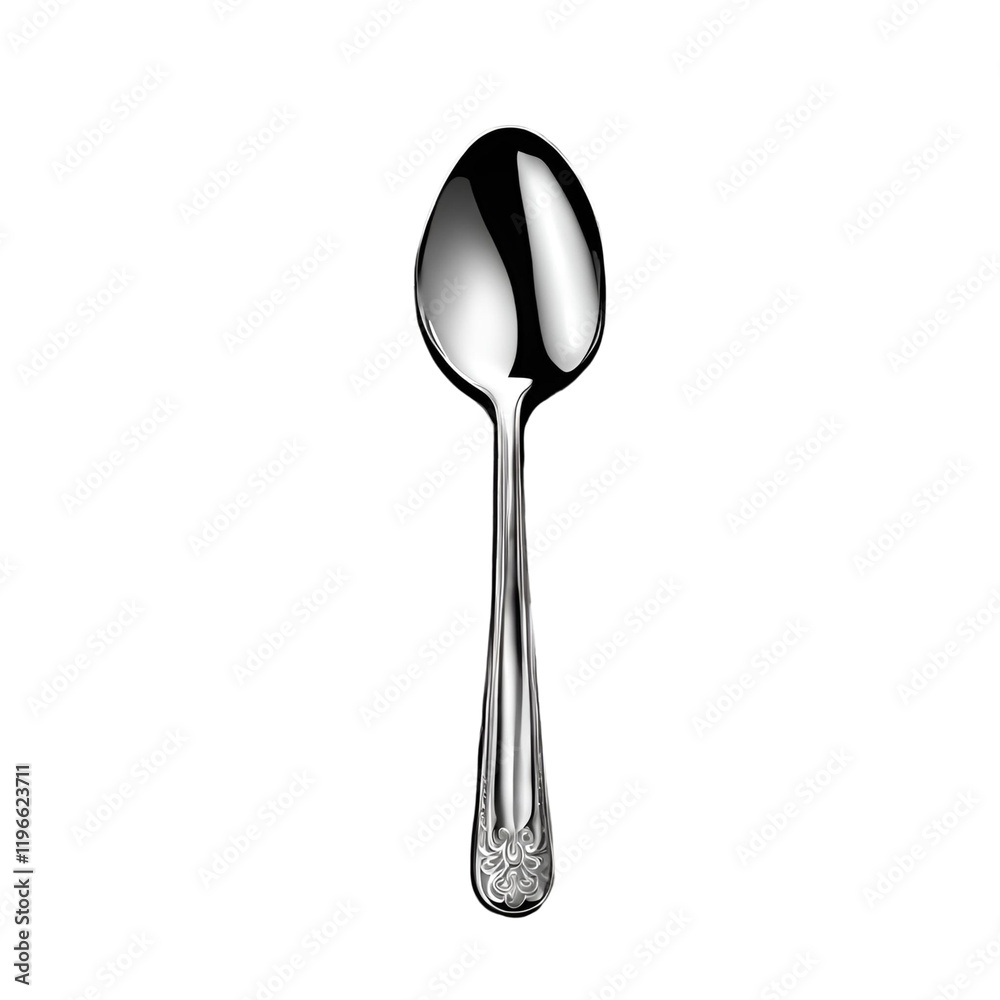 Simple and polished silver spoon with a sleek design, perfect for everyday dining or formal table settings, combining functionality with style. Simple and polished silver spoon with a sleek design, perfect for everyday dining or formal table settings, combining functionality with style.