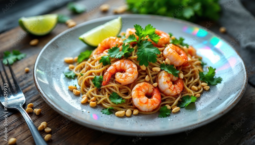 Shrimp pasta with peanuts and lime Shrimp pasta with peanuts and lime