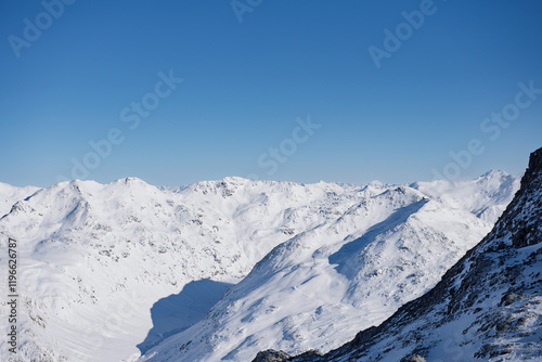 Bernina Diavolezza, in winter with snow, Bernina train route