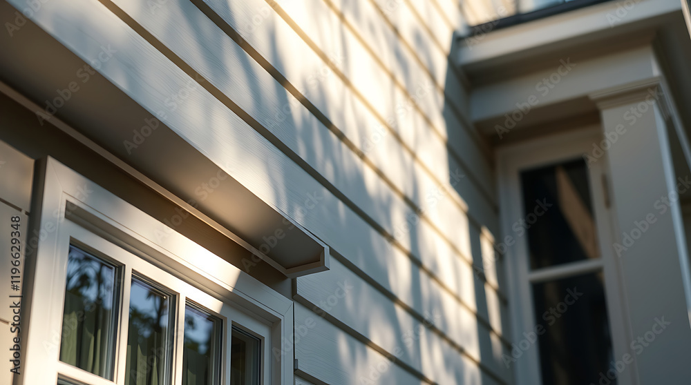 Captivating View of a Modern House Exterior: Architectural Details and Sunlight Enhance the Design Captivating View of a Modern House Exterior: Architectural Details and Sunlight Enhance the Design