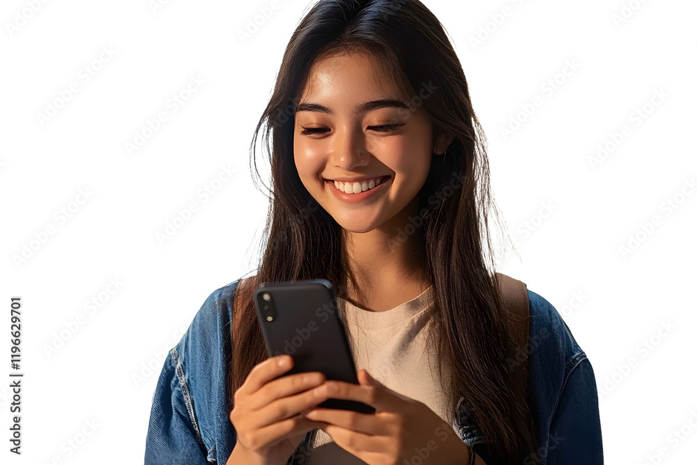 Portrait of a smiling young female college student holding a smartphone Portrait of a smiling young female college student holding a smartphone