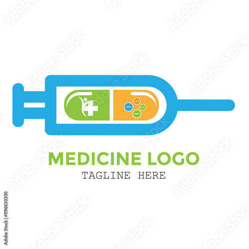 Insulin pharmaceutical with capsule medical medicine service logo design