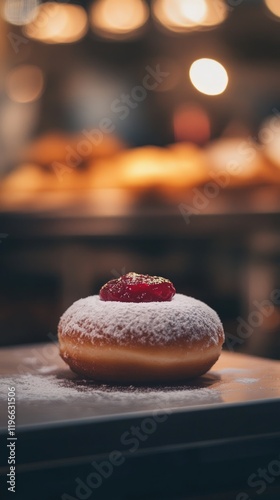 A Delicious Sufganiyot, A Traditional Hanukkah Treat photo