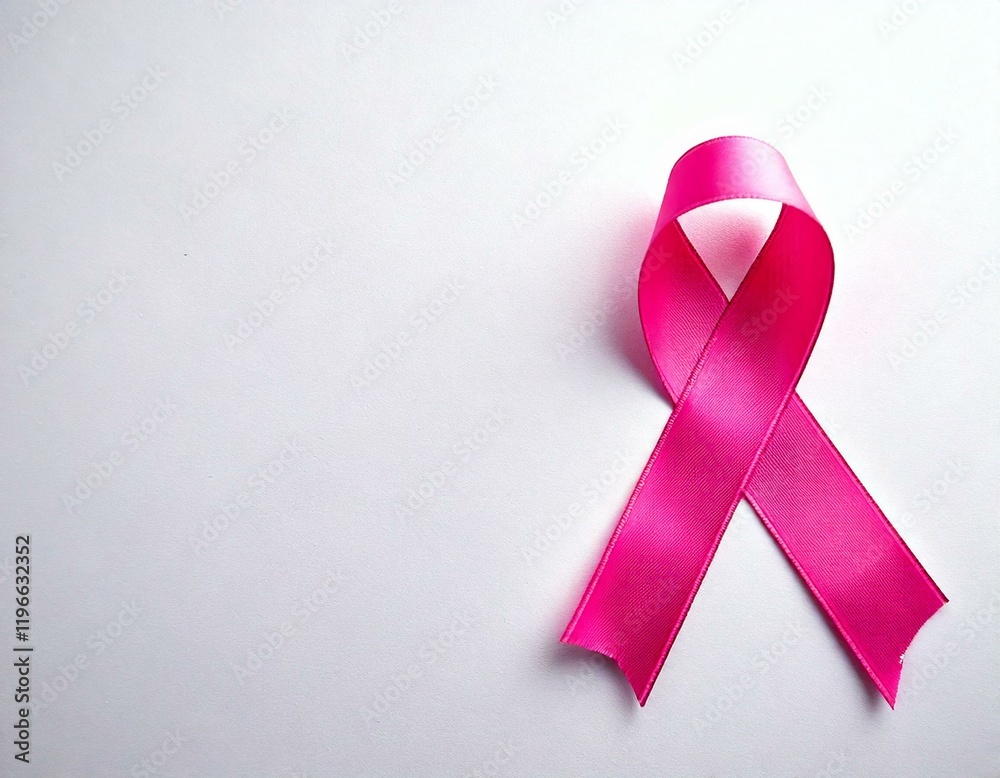 Pink ribbon on white background. Breast Cancer Awareness Month Pink ribbon on white background. Breast Cancer Awareness Month