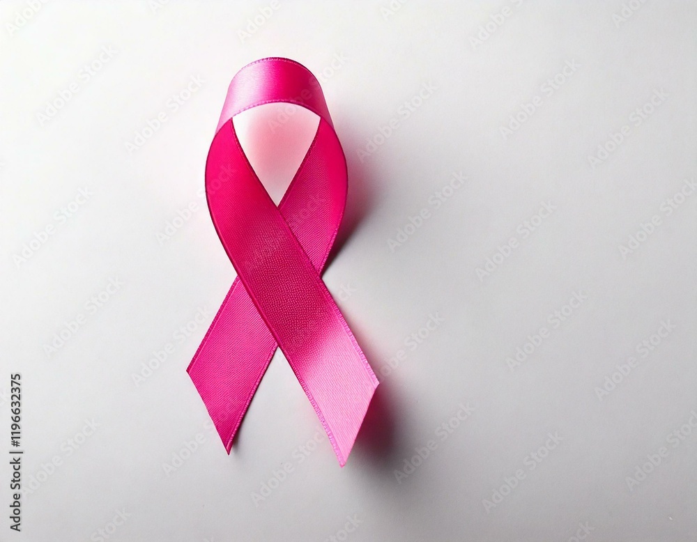 Pink ribbon on white background. Breast Cancer Awareness Month Pink ribbon on white background. Breast Cancer Awareness Month