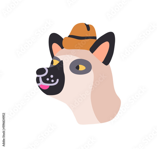Funny lemur in beanie hat, cheeky comic face. Modern jungle animal head avata...