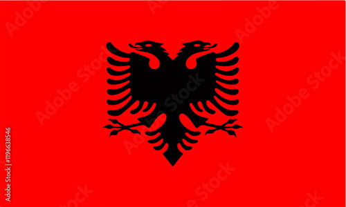 Albania flag official colors and proportion Vector illustration