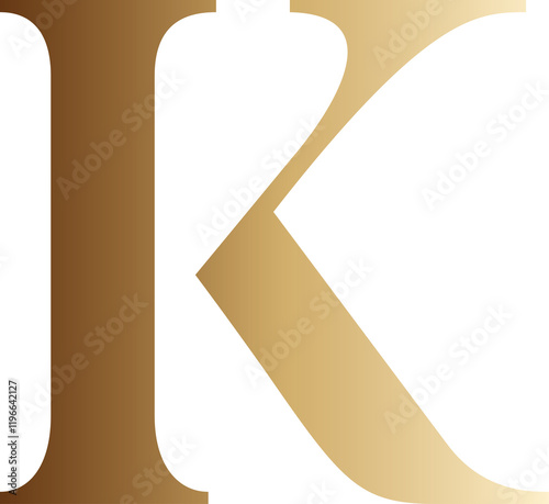Gold Gradient Letter K Design 