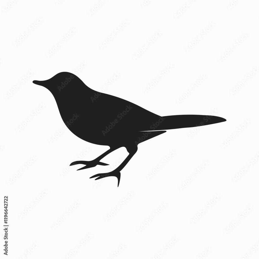 Obraz premium Elegant Bird Silhouette in Mid-Air