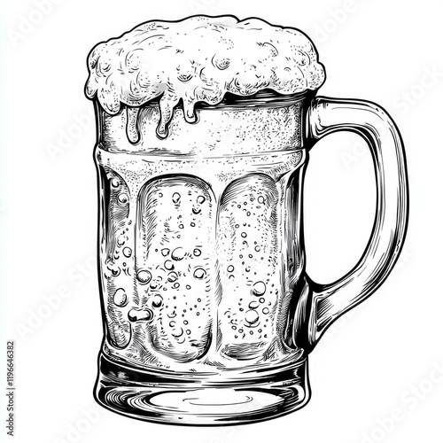 Refreshing Beer in a Frothy Mug: A Crisp and Cool Drink for Any Occasion photo