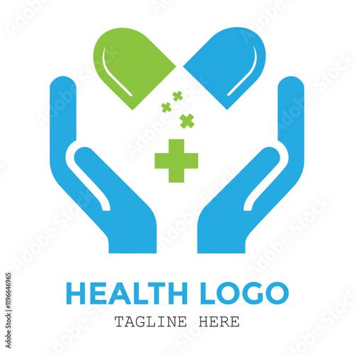 Medicine prosperity Hands stylish modern medical logo design