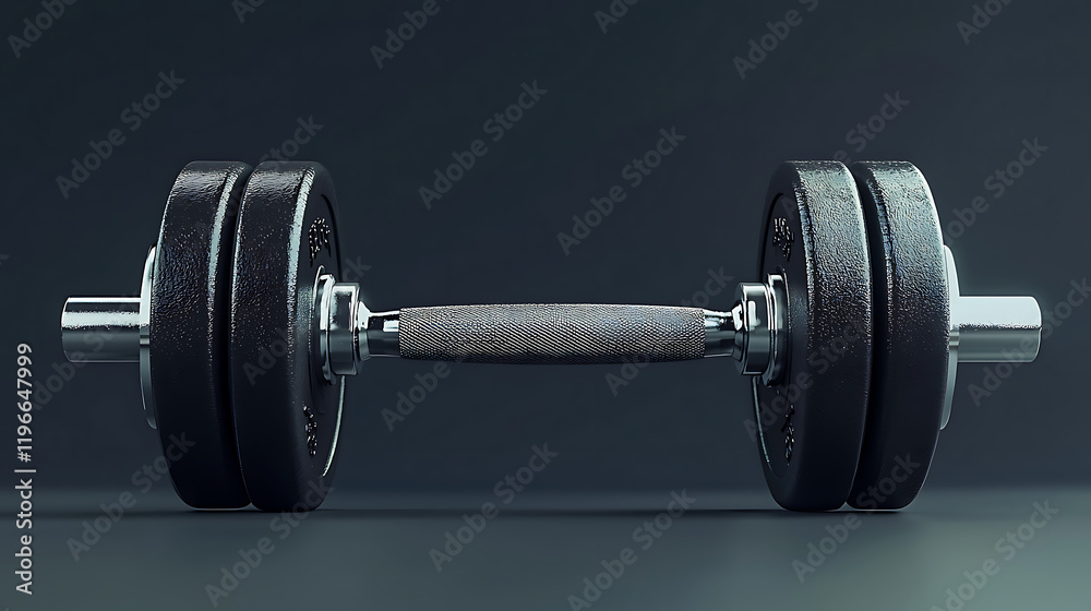 Fototapeta premium Adjustable dumbbell with compact base, perfect for home workouts