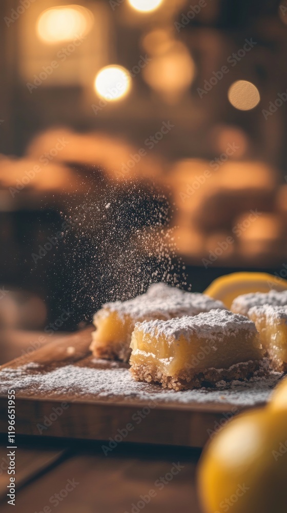 Fototapeta premium Lemon Bars with Powdered Sugar