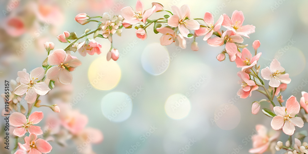 Fototapeta premium Spring Flower Petals Falling Background - Soft and Elegant Seasonal Design