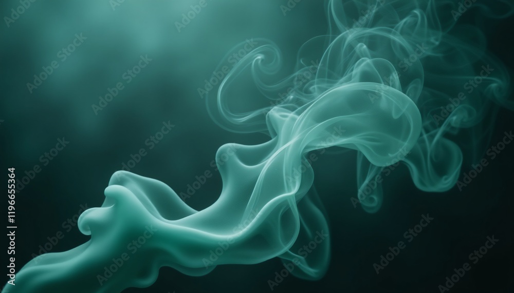 Fototapeta premium Ethereal smoke wisps flowing in dark background