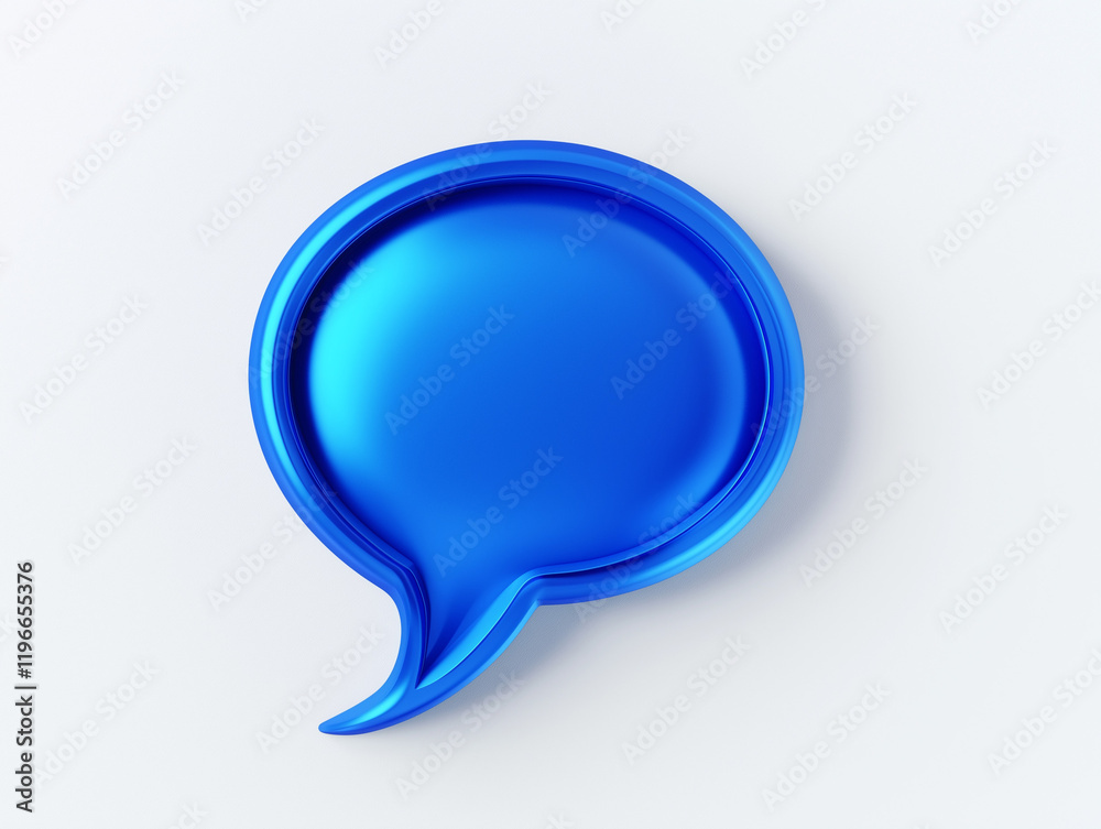 Logo of chat bubble in 3D electric blue suitable for logo, icon, clipart for business and communications Logo of chat bubble in 3D electric blue suitable for logo, icon, clipart for business and communications