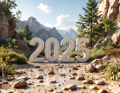 Mountain 2025 path new year future hope