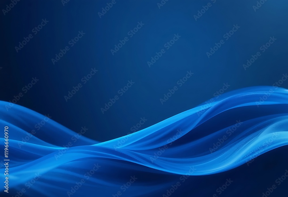 Fototapeta premium Abstract Blue Waves Smooth Flowing Design