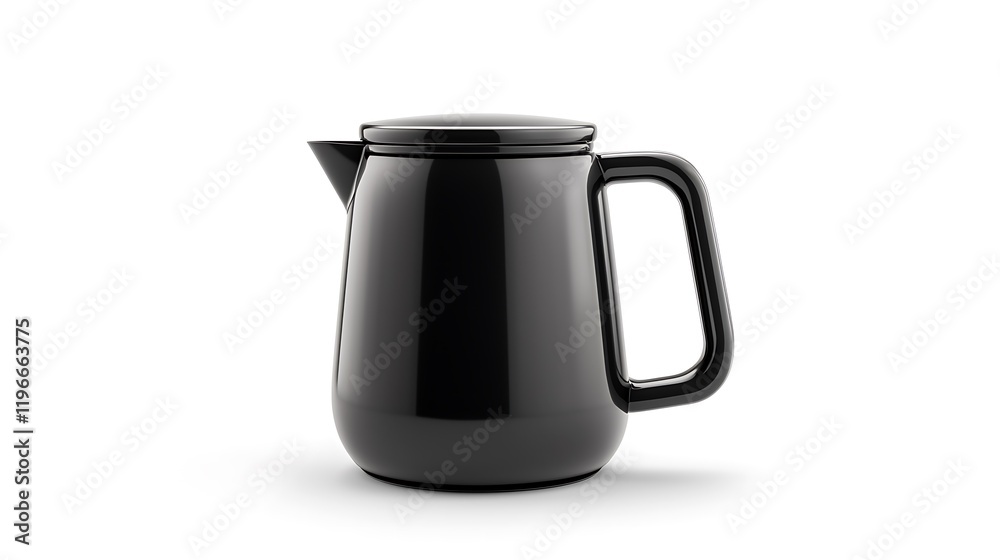 A sleek black ceramic pitcher with a modern design, featuring a handle and spout, ideal for serving beverages. A sleek black ceramic pitcher with a modern design, featuring a handle and spout, ideal for serving beverages.