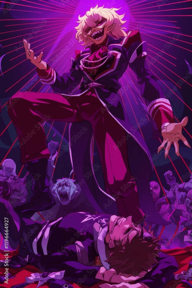Powerful Anime Villain in Action Powerful Anime Villain in Action