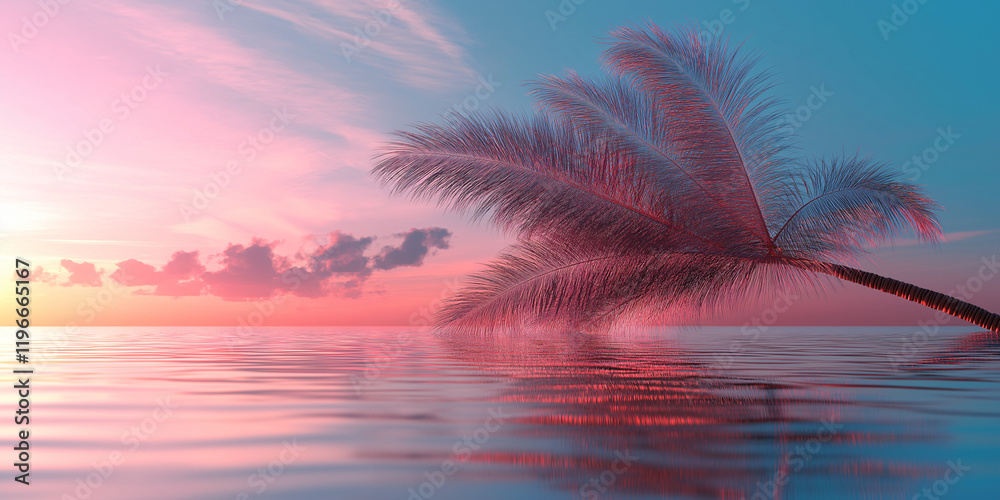 Obraz premium tropical sunset with trees