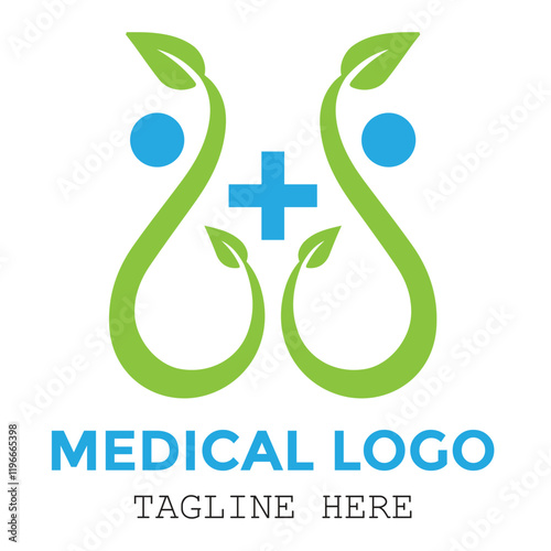 Natural leaf health care medical sign expert minimalist logo design