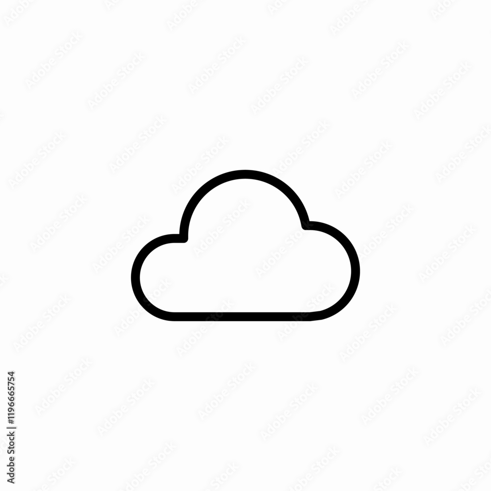Cloud storage computing data icon vector sign Cloud storage computing data icon vector sign