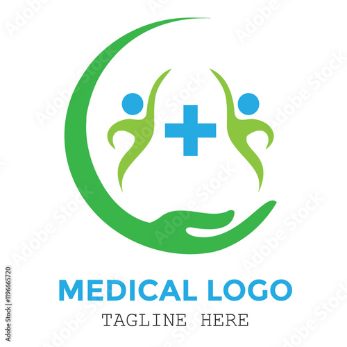 People safe family medical care health expert logo modern design