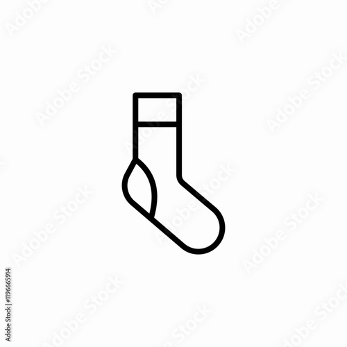 Winter sock warm clothing icon vector sign