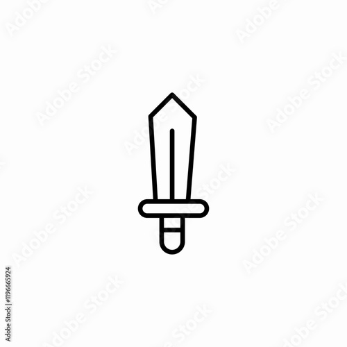 Medieval sword weapon battle icon vector sign photo