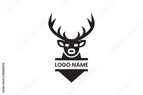 Brave Deer Logo Design Template Vector Illustration