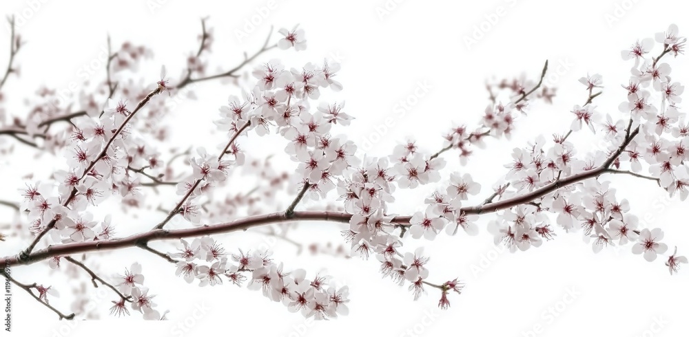 White background, cherry blossoms, high-definition photography White background, cherry blossoms, high-definition photography