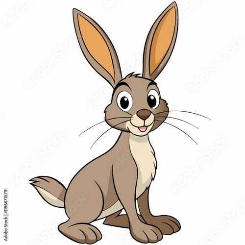  hare cartoon style vector on white background