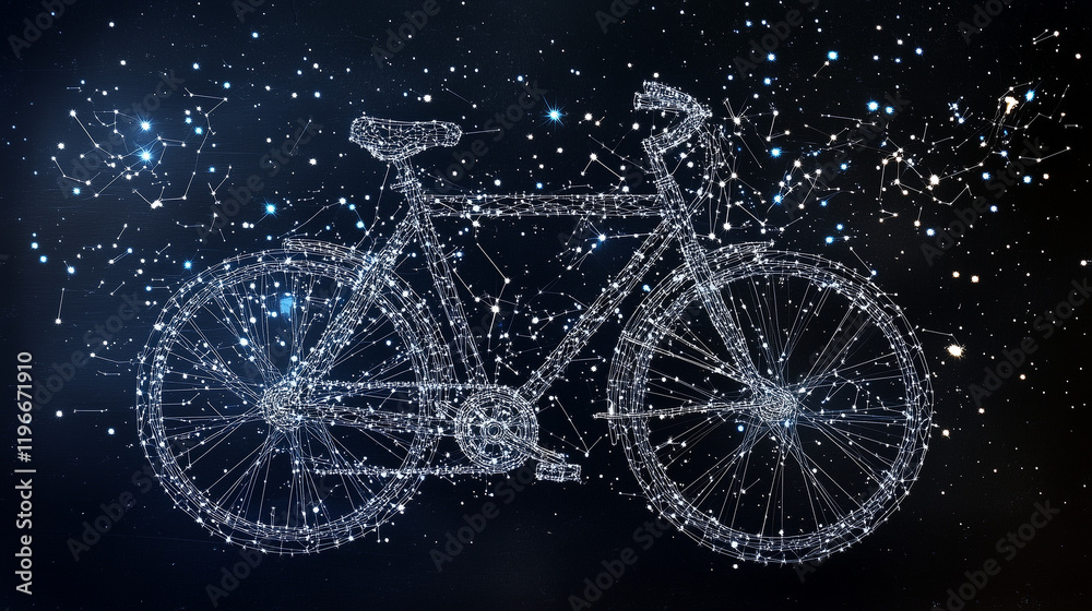 Fototapeta premium Bicycle creative image made to form the bicycle shape