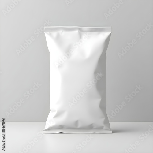 Minimalist White Pouch with Sealed Edges – Premium Product Packaging Display